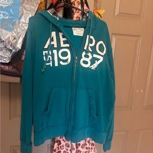 Aeropostale Blue Zip-Up Hoodie